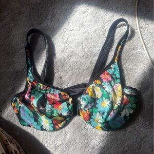 Vintage Floral Silk Bikini Top